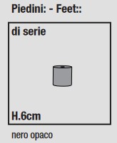 Feet of the Eclectico Comfort Sofa Ditre Italia for 2 and 3 Linear Seats