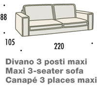 misure divano felis hogan A 3 posti maxi