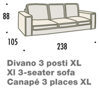 misure divano felis hogan A 3 posti XL