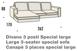 misure divano con penisola large felis hogan A