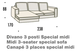 misure divano con penisola midi felis hogan A