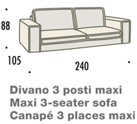 misure divano felis hogan B 3 posti maxi