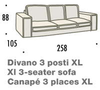 misure divano felis hogan B 3 posti XL