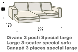 misure divano con penisola large felis hogan B