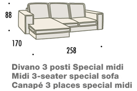 misure divano con penisola midi felis hogan B