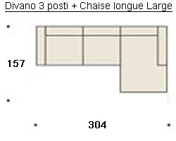 kloè 3-seater sofa with deckchair felis sizes