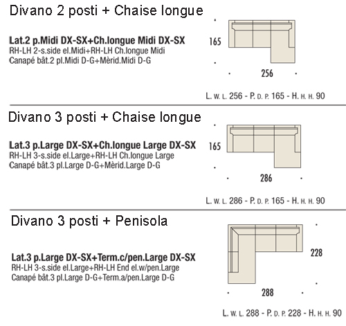 Newman Sofa Felis with deckchair sizes
