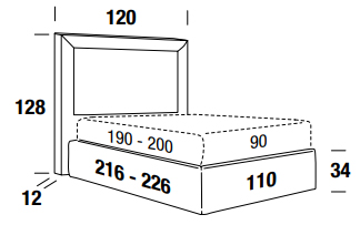 measurements Adrian Felis single bed