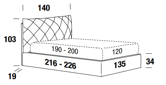 Felis Allen single one and a half square bed