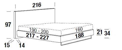 Bowie Color Felis bed measurements 160 cm