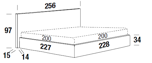 Bowie Color Felis bed measurements 200 cm