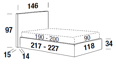 Single Bowie Felis Bed Dimensions