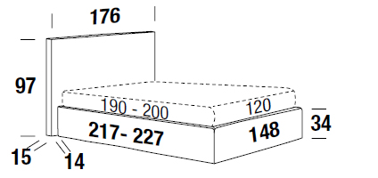 Bowie Color Felis bed measurements one and a half square