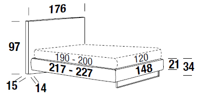Bowie Color Felis bed measurements one and a half square