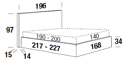 Bowie Color Felis bed measurements one and a half square