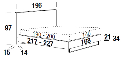 Bowie Color Felis bed measurements one and a half square