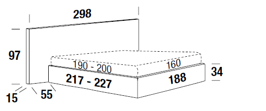 Bowie Color XL Felis bed measurements 160 cm