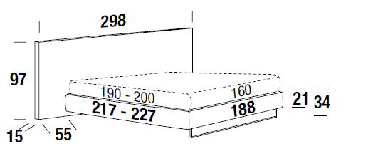 Bowie Color XL Felis bed measurements 160 cm