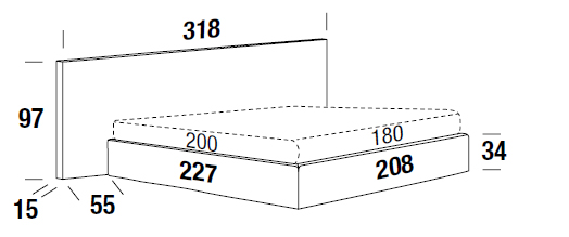 Bowie Color XL Felis bed measurements 180 cm