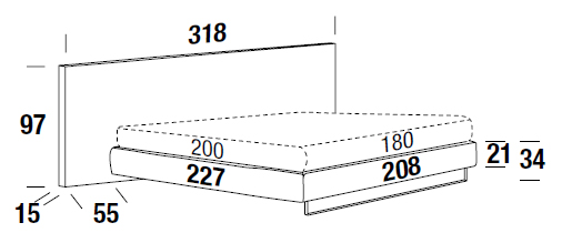 Bowie Color XL Felis bed measurements 180 cm