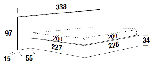 Bowie Color XL Felis bed measurements 200 cm