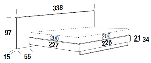 Bowie Color XL Felis bed measurements 200 cm