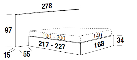 Bowie Color XL Felis bed measurements one and a half square