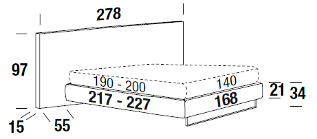 Bowie Color XL Felis bed measurements one and a half square