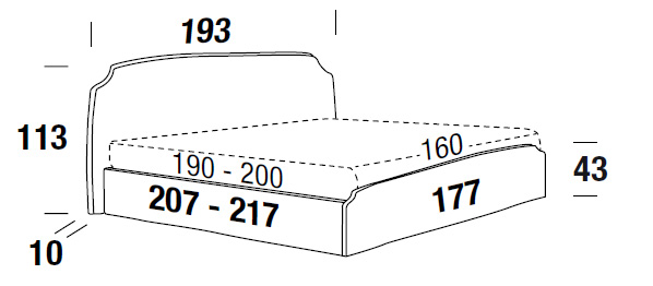 dimensions bed felis demy double