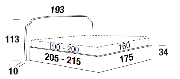 dimensions bed felis demy double