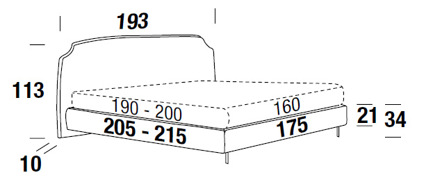 dimensions bed felis demy double