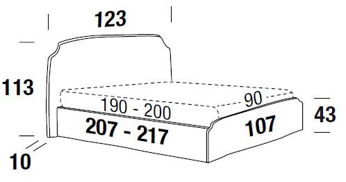 dimensions bed felis demy single