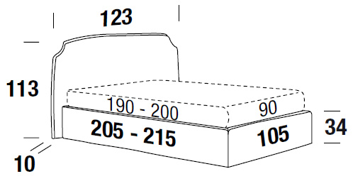 dimensions bed felis demy single