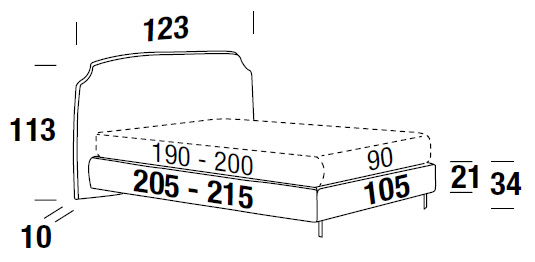 dimensions bed felis demy single