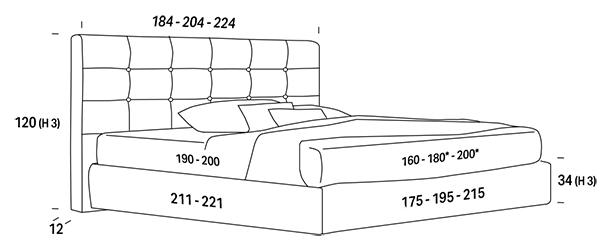 bed felis dennis Dimensions