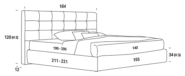 bed felis dennis Dimensions