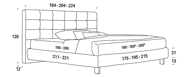 bed felis dennis Dimensions