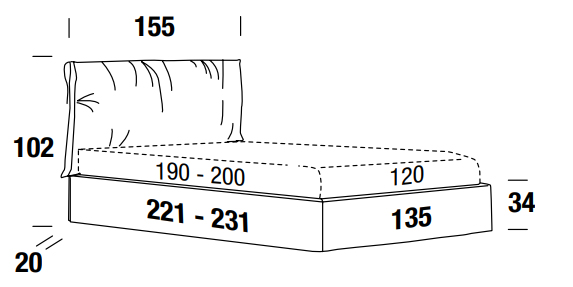 felis george bed queen size measures