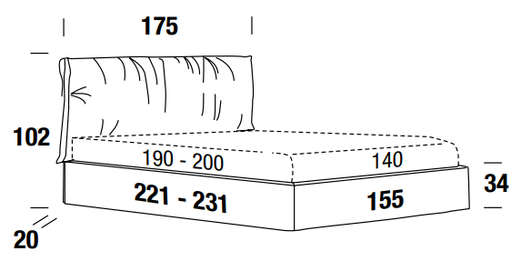 felis george bed queen size measures