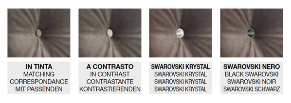 Buttons of the headboard of Foster Felis bed