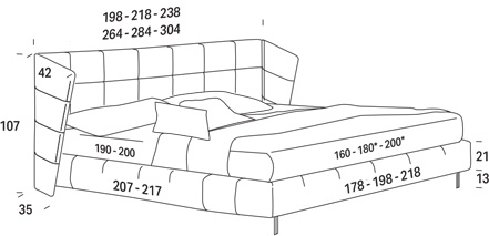 letto gaber measurements queen size peak