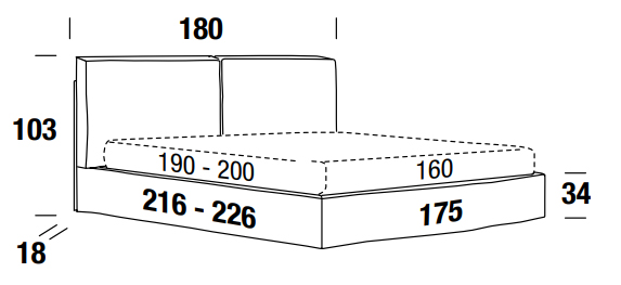 George Felis double bed dimensions