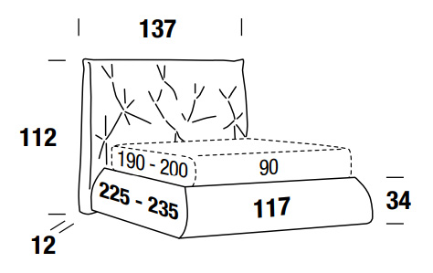 Dimensions of the Lenny Felis single bed