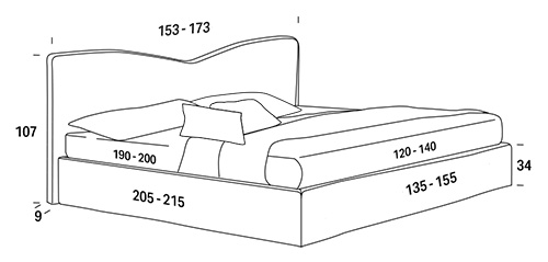 queen-size bed felis megan measurements