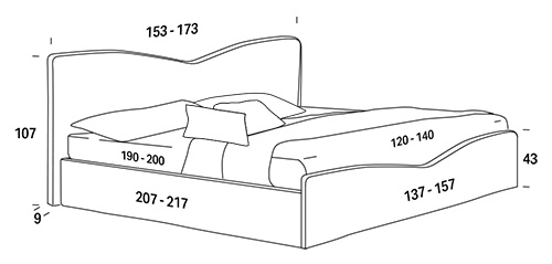 queen-size bed felis megan measurements