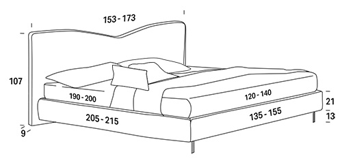 queen-size bed felis megan measurements
