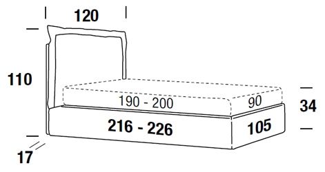 Felis Oliver single bed dimensions