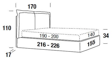 felis george bed queen size measures