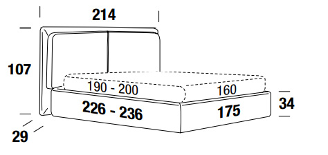 Dimensions Penny Bed by Felis