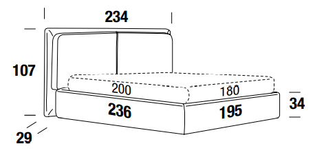 Dimensions Penny Bed by Felis